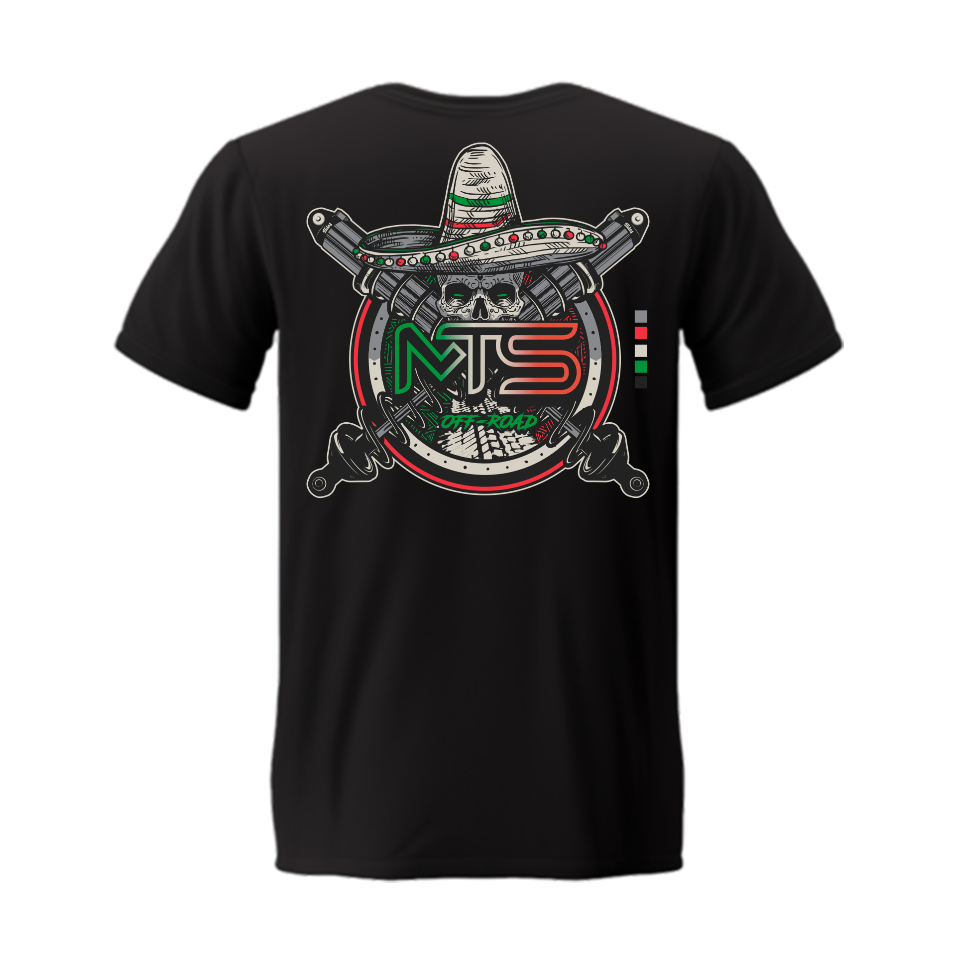 Black Short Sleeve T-Shirt (Red/Green)