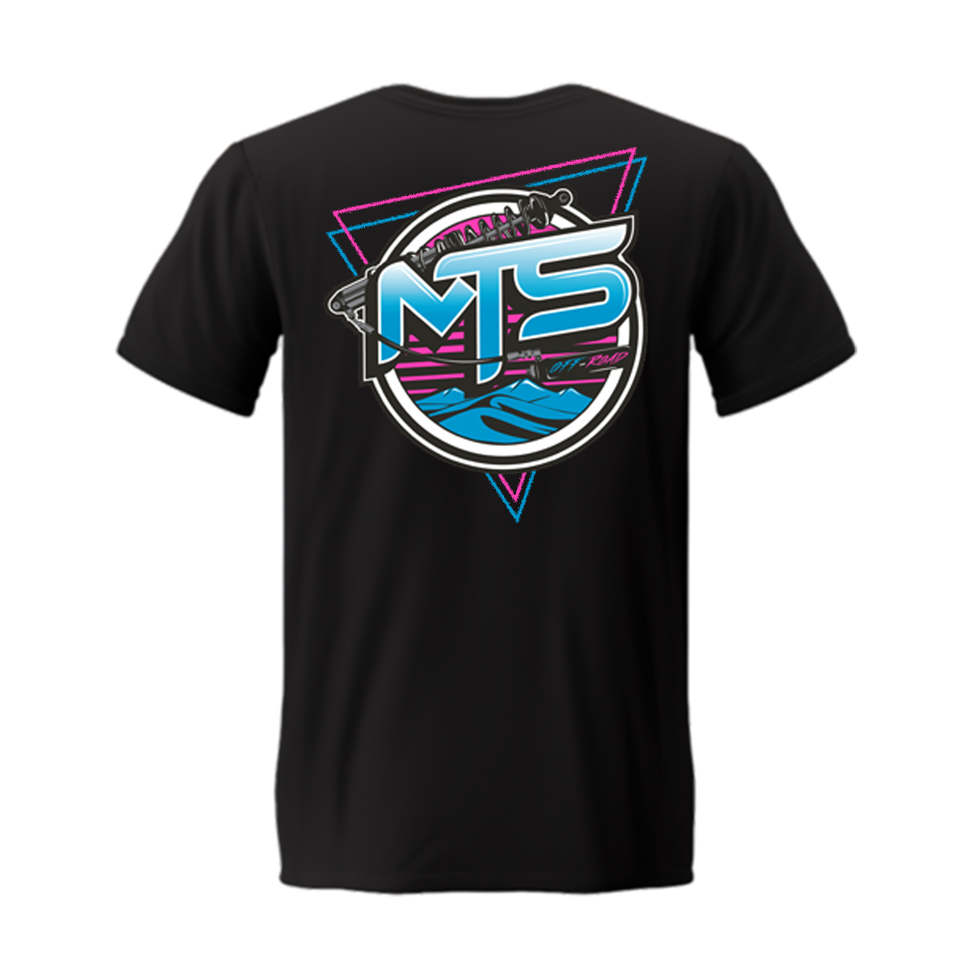 Black Short Sleeve T-Shirt (Pink/Blue)