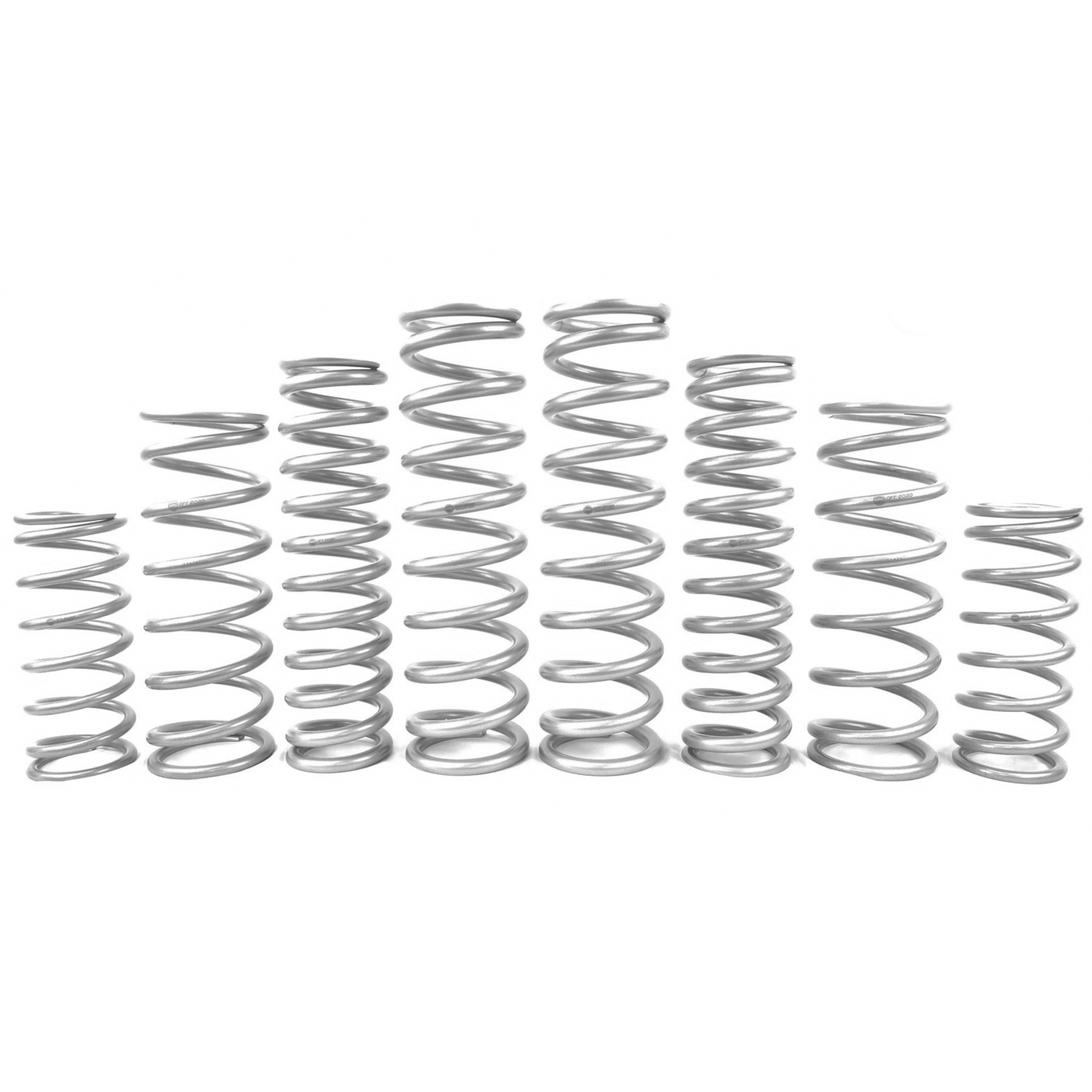 Set of metal springs on a white background