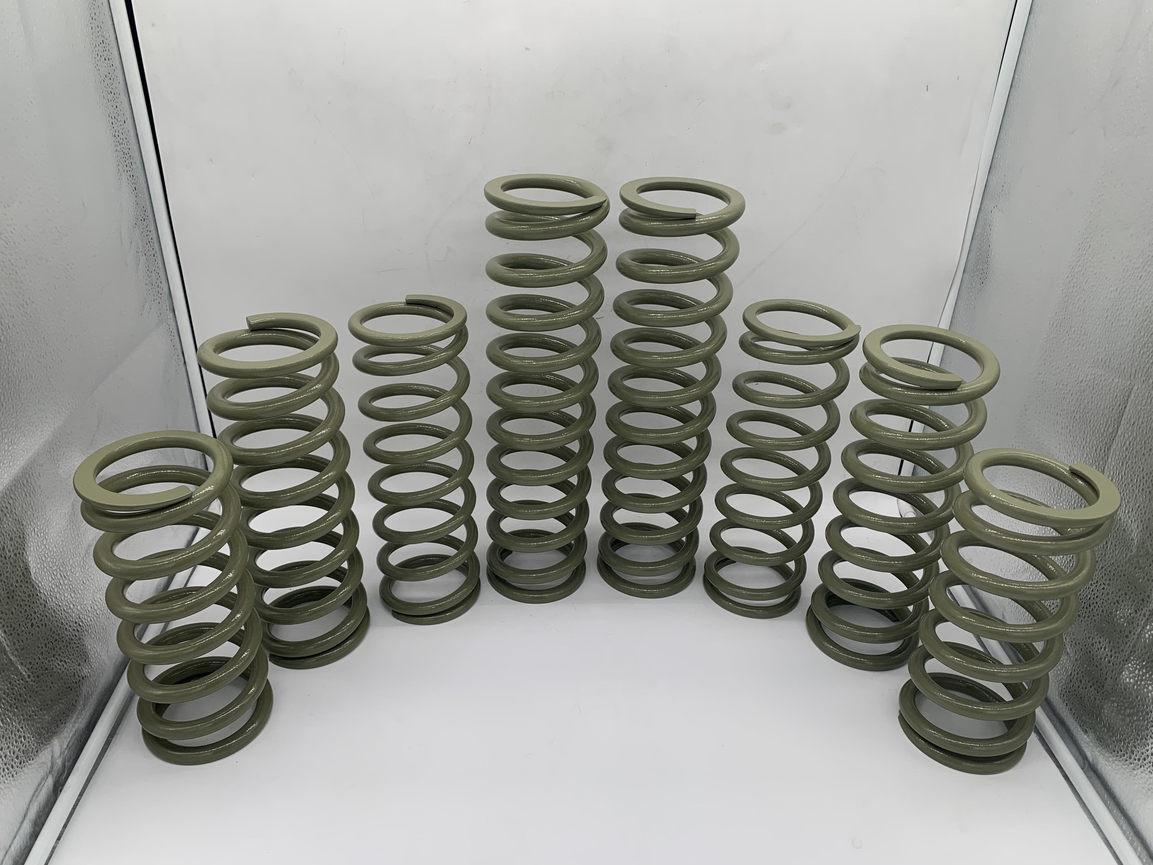 MTS Off-Road dual rate spring kit for the Polaris RZR Pro XP, powder coated in Hammer Tone Green