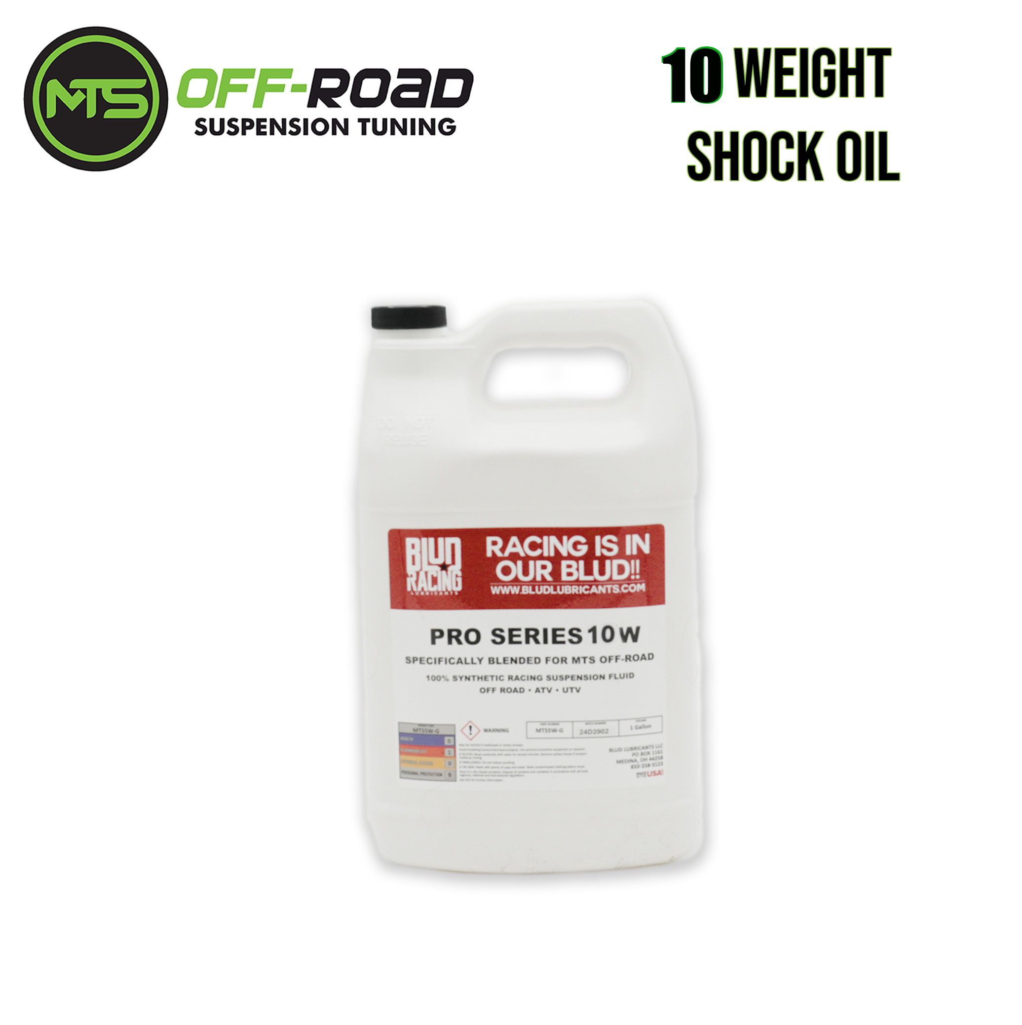 10W BLUD Racing Shock Oil 1 Gallon (Copy)