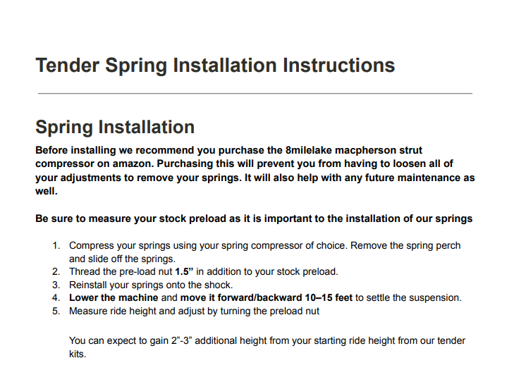 How To Install an MTS Off-Road Spring Kit