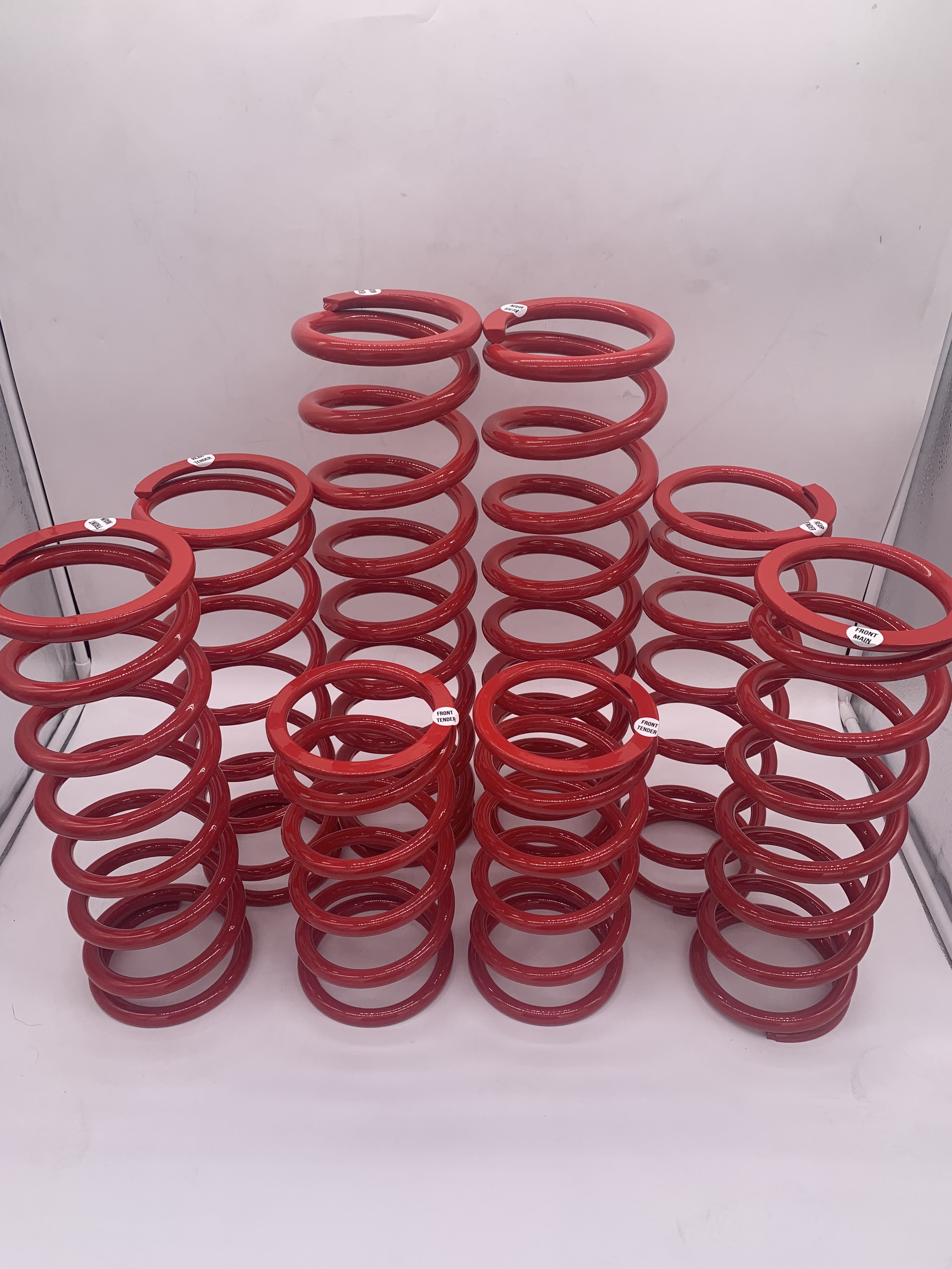MTS Off-Road dual rate spring kit for the Polaris RZR Turbo R / Pro S (2-Seat), powder coated in Walker Red