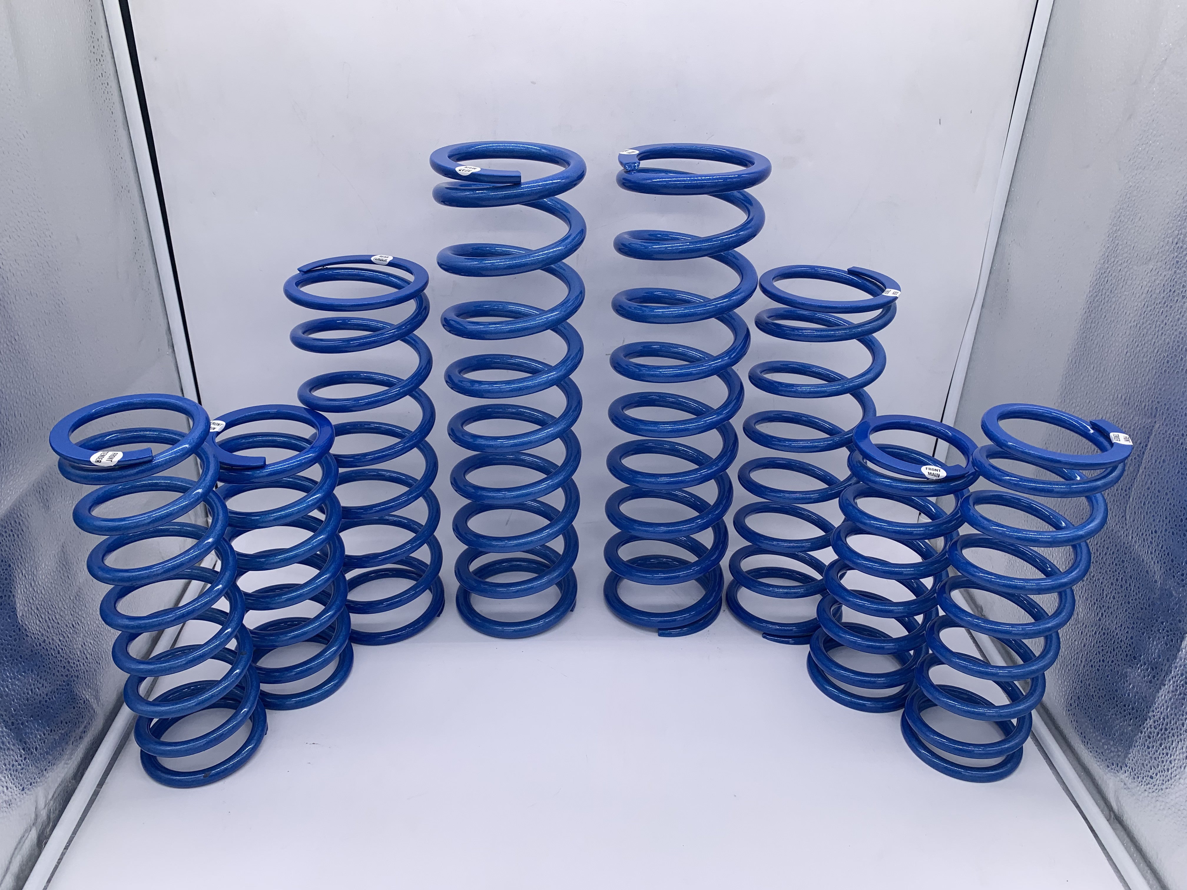 MTS Off-Road dual rate spring kit for the Polaris RZR Turbo S, powder coated in Illusion Blue Burg