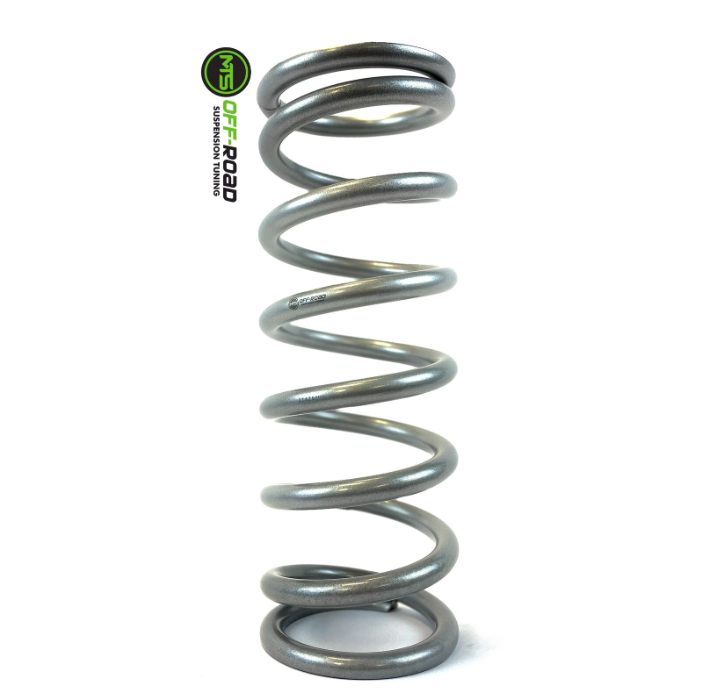MTS Offroad suspension spring with logo to the left of the spring 